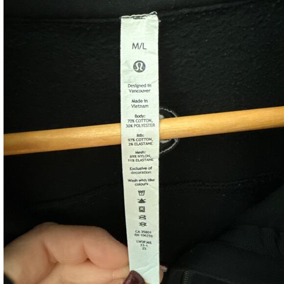 Lululemon Scuba Oversized Half-Zip Hoodie Black Size Medium/Large - Picture 8 of 12